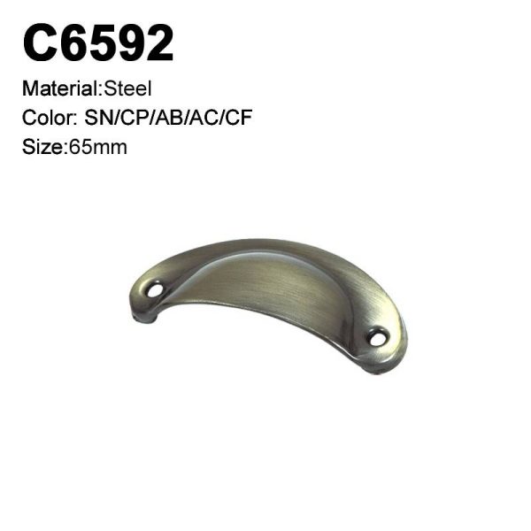 Classic Zamak Cabinet Handle Antique Brass Single Hole Decorative Handle C6592 Economic Cup Handle