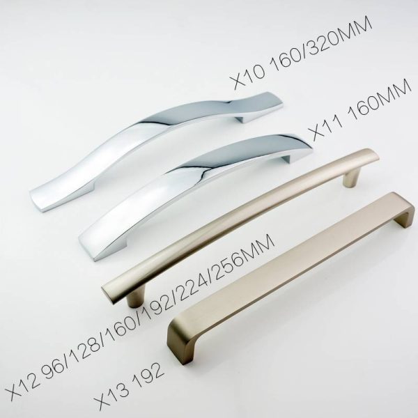 Aluminum Cabinet Handle Satin Nickel Chrome Decorative Handle Furniture X10 X11 X12 X13