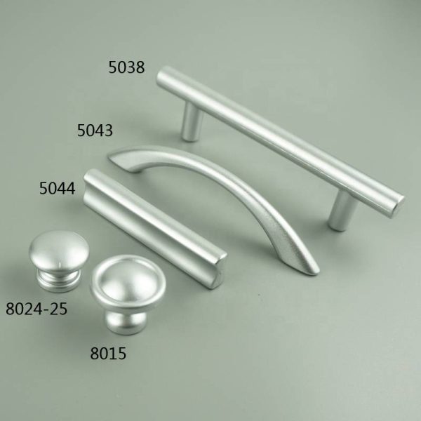 Modern Silver T-Bar Handle Cylindrical ABS Cabinet Pull Plastic Knob
